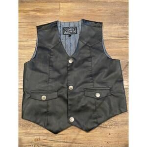 Cody James Boys Black Vest sz XL EUC
